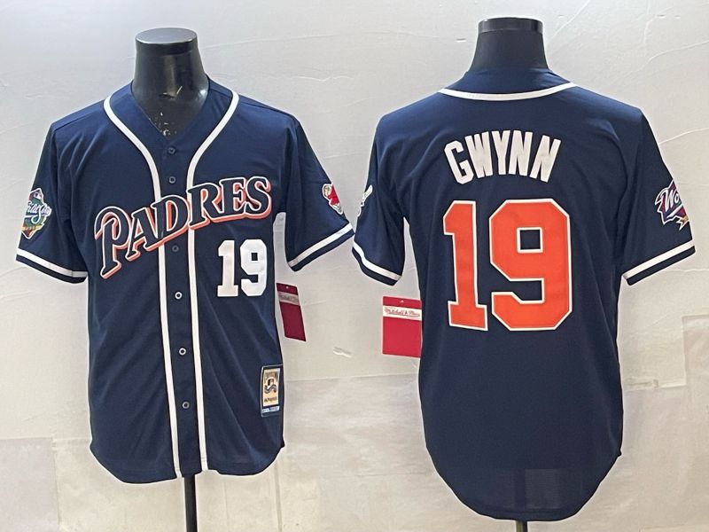 Men 2025 San Diego Padres #19 Gwynn Blue Game Throwback Nike MLB Jersey style 075->san diego padres->MLB Jersey